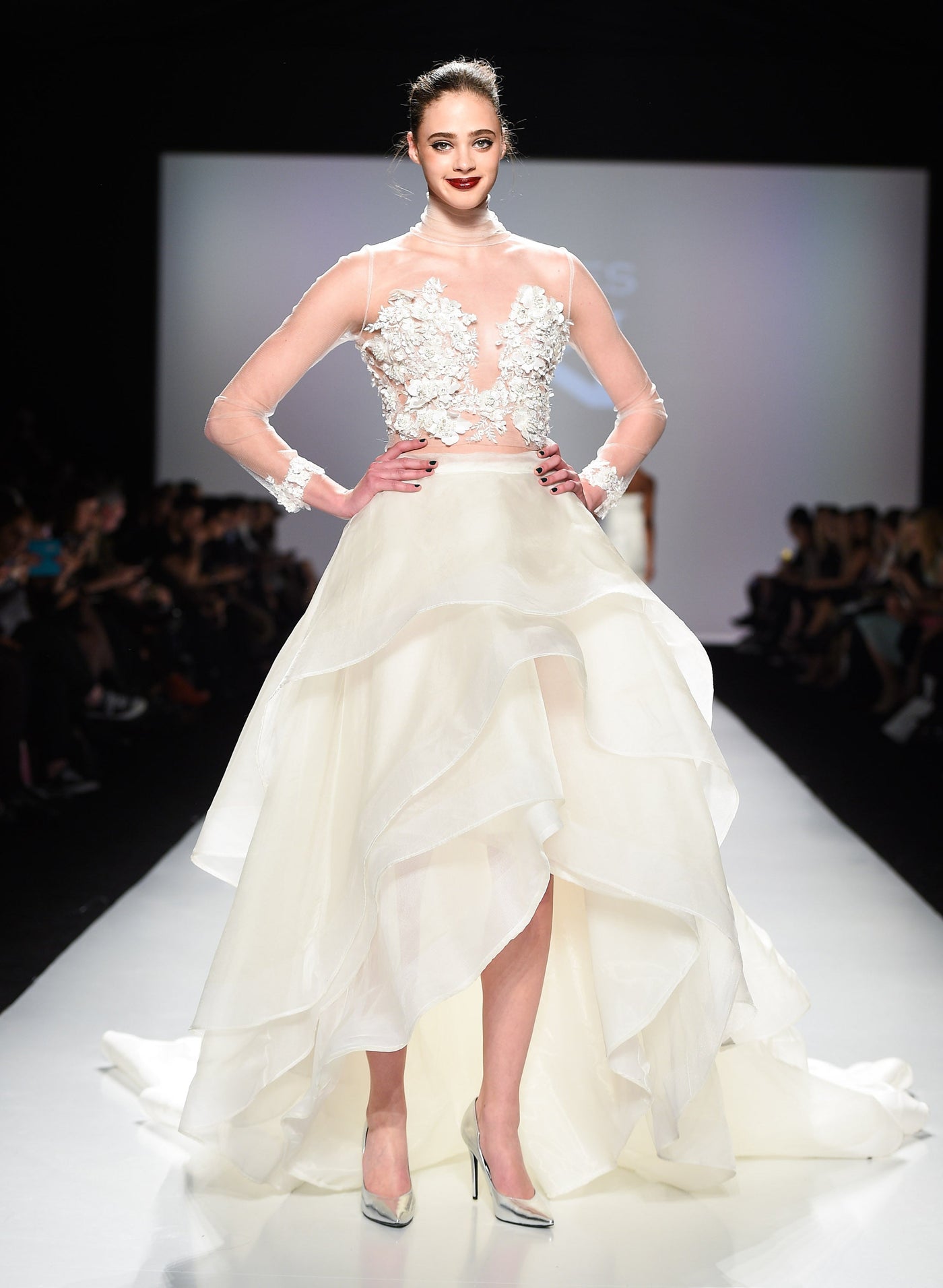 Two piece lace embellished bridal gown