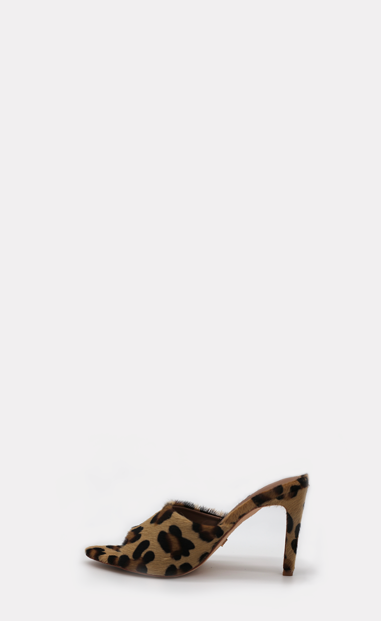 Horsy Leopard  Brown Mules - BLONDISH