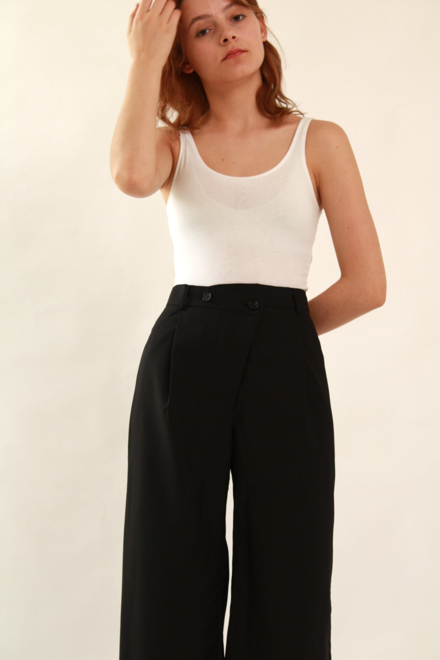 Ahkeke  Full Length Flare Black Trousers