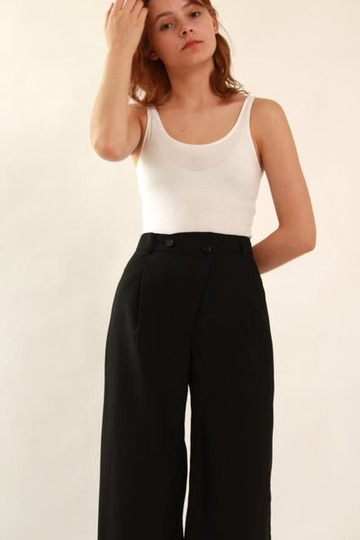 Ahkeke  Full Length Flare Black Trousers