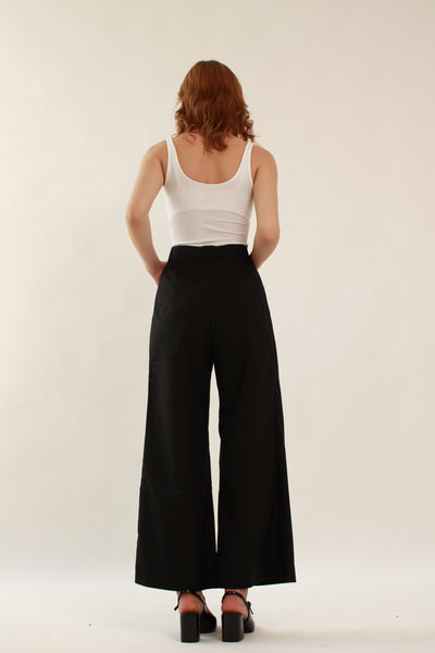 Ahkeke  Full Length Flare Black Trousers
