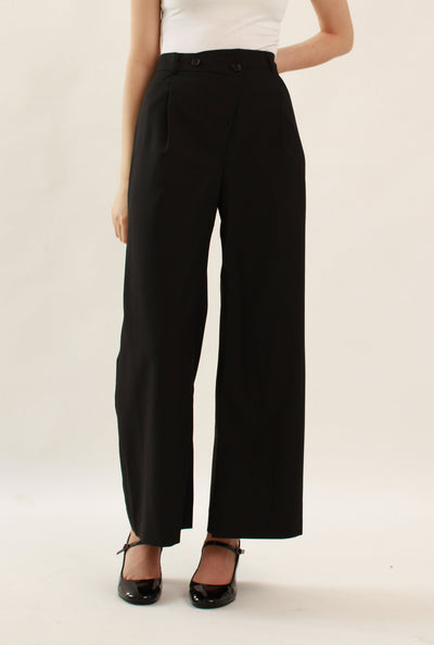 Ahkeke  Full Length Flare Black Trousers