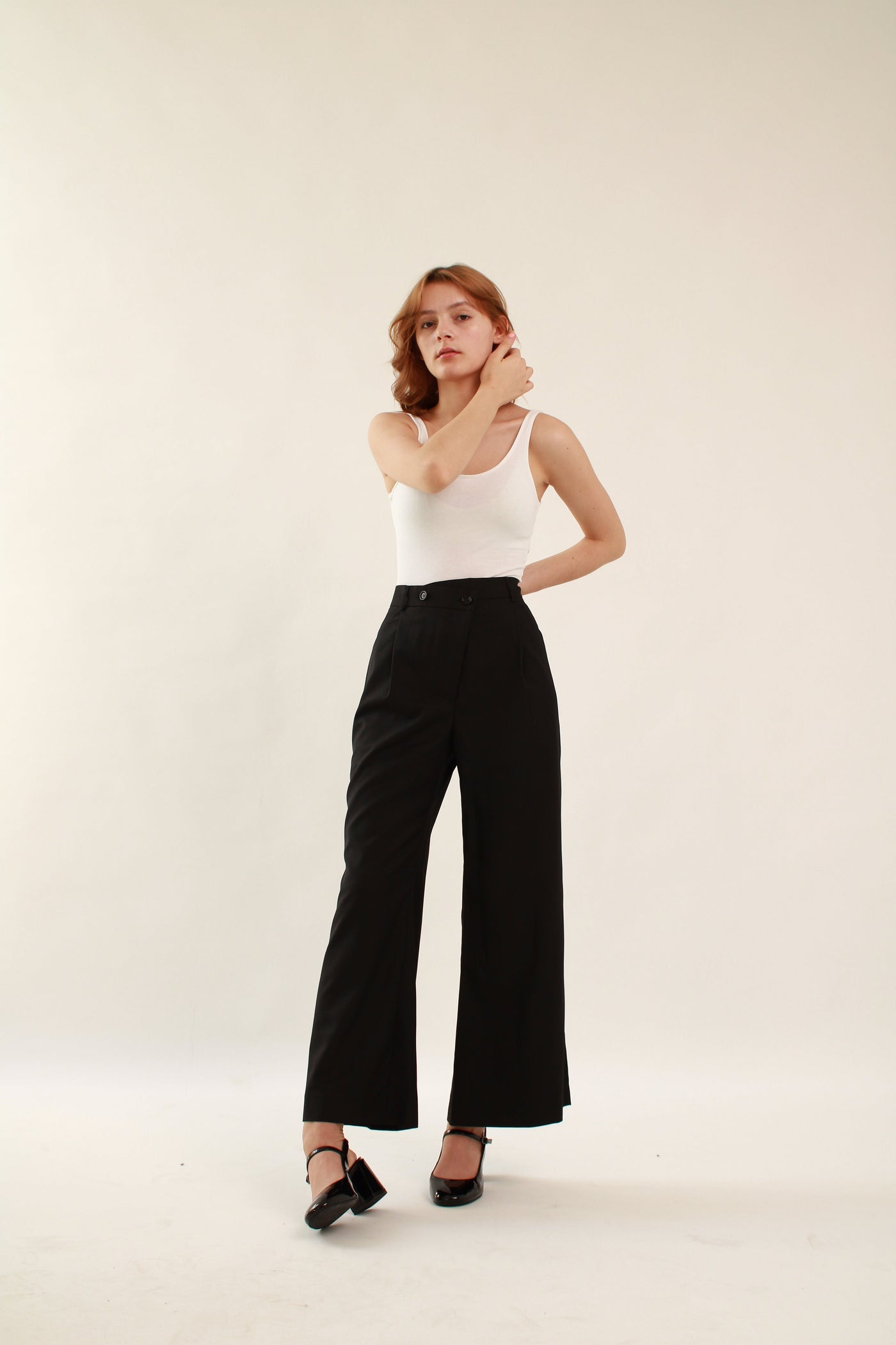 Ahkeke  Full Length Flare Black Trousers