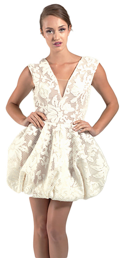 White mesh bubble dress