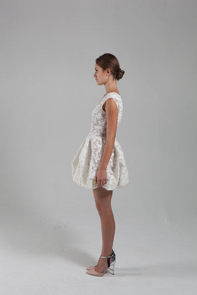 White mesh bubble dress