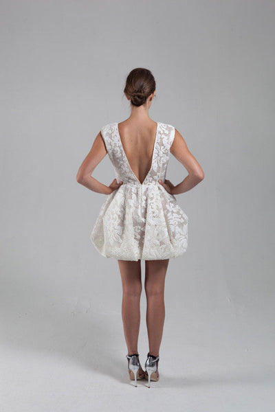 White mesh bubble dress