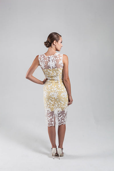 Strapless lace mini dress