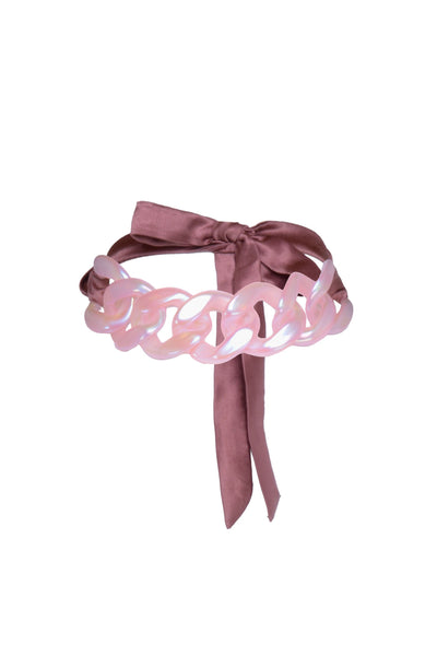 Basia Necklace Acrylic Chain + Silk