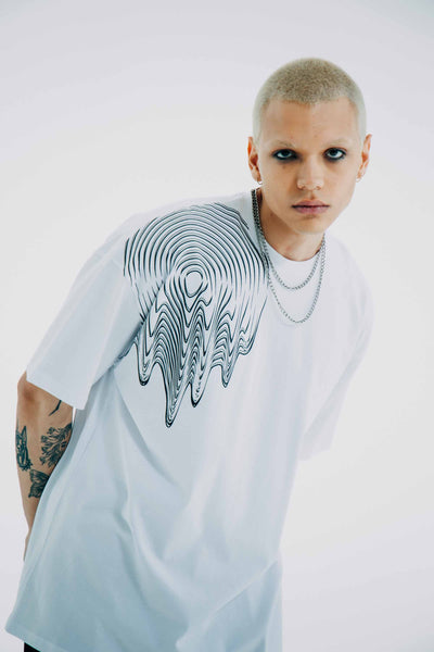 Melting CD Oversize Tee White
