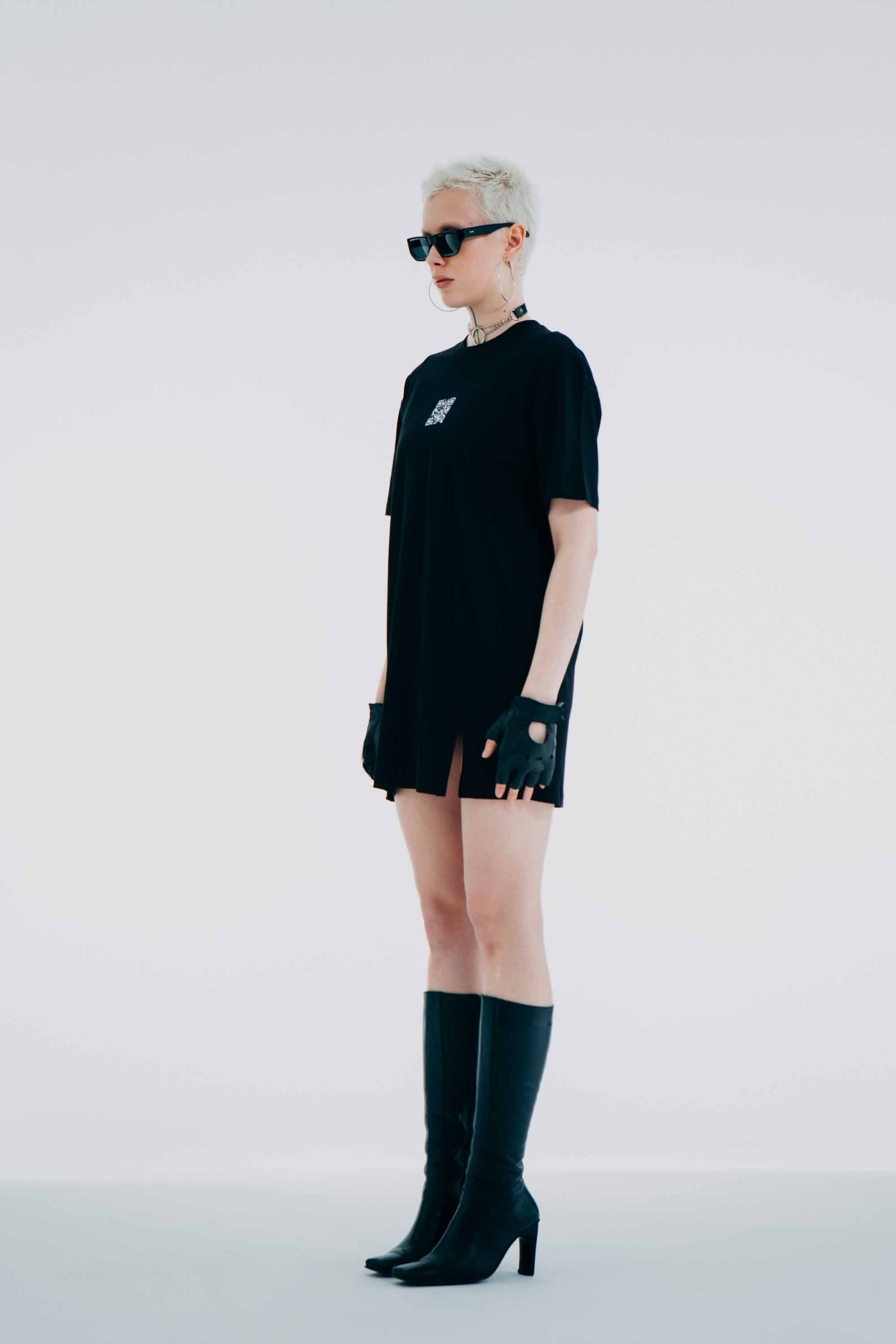 QR Code Mini Dress Black