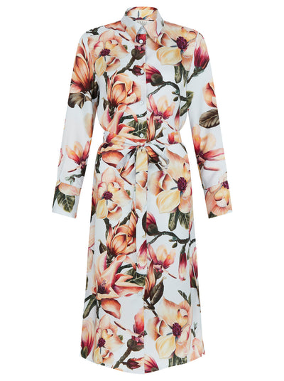 Tia Silk Shirt Dress Sky