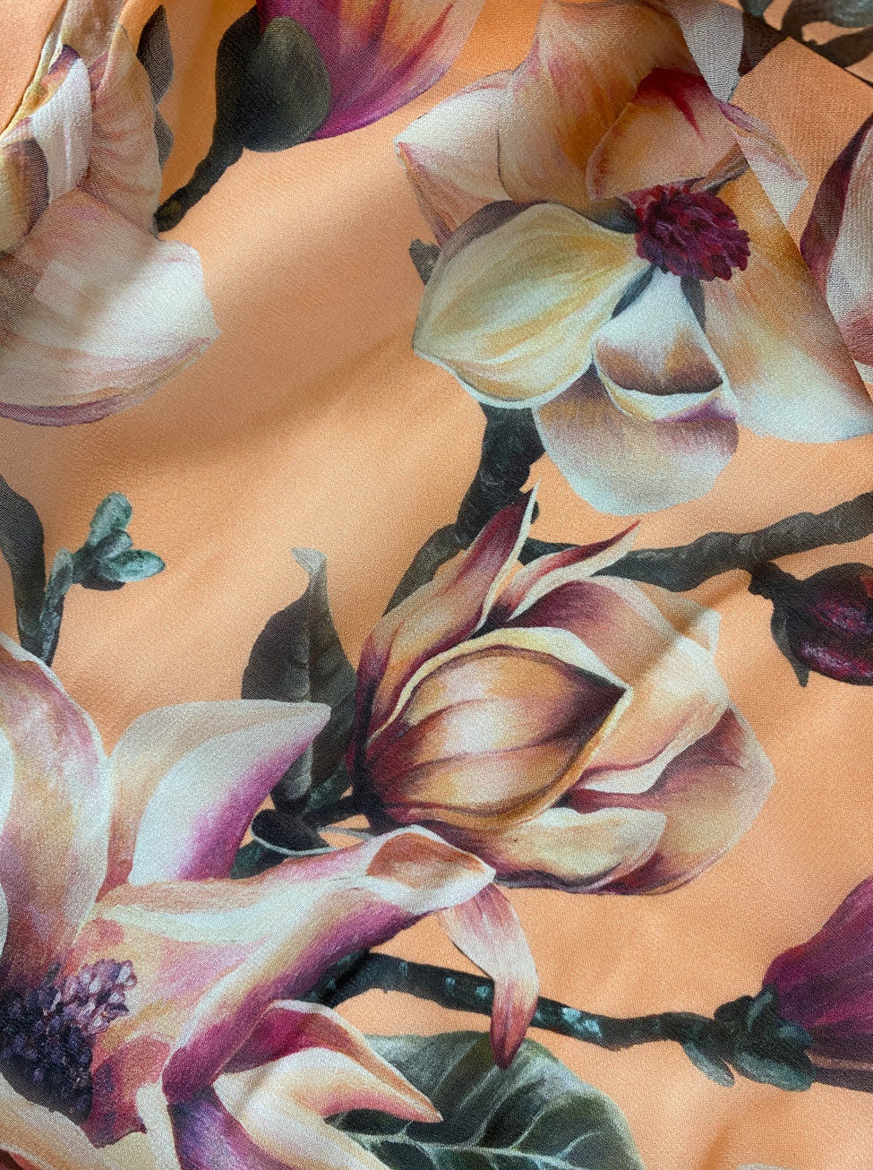 Stella Silk Kimono Robe Peach