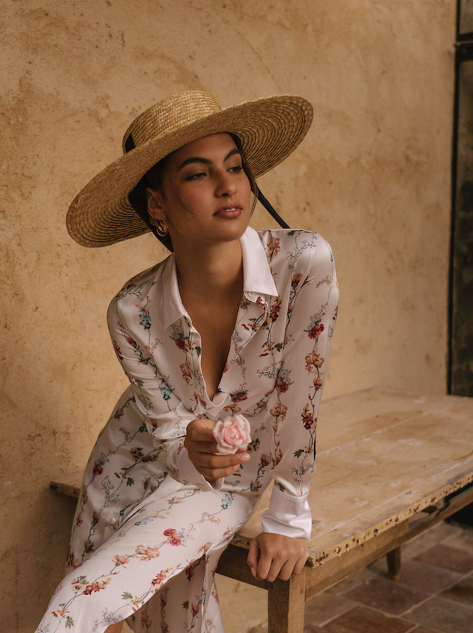 Tia Silk Shirt Dress White