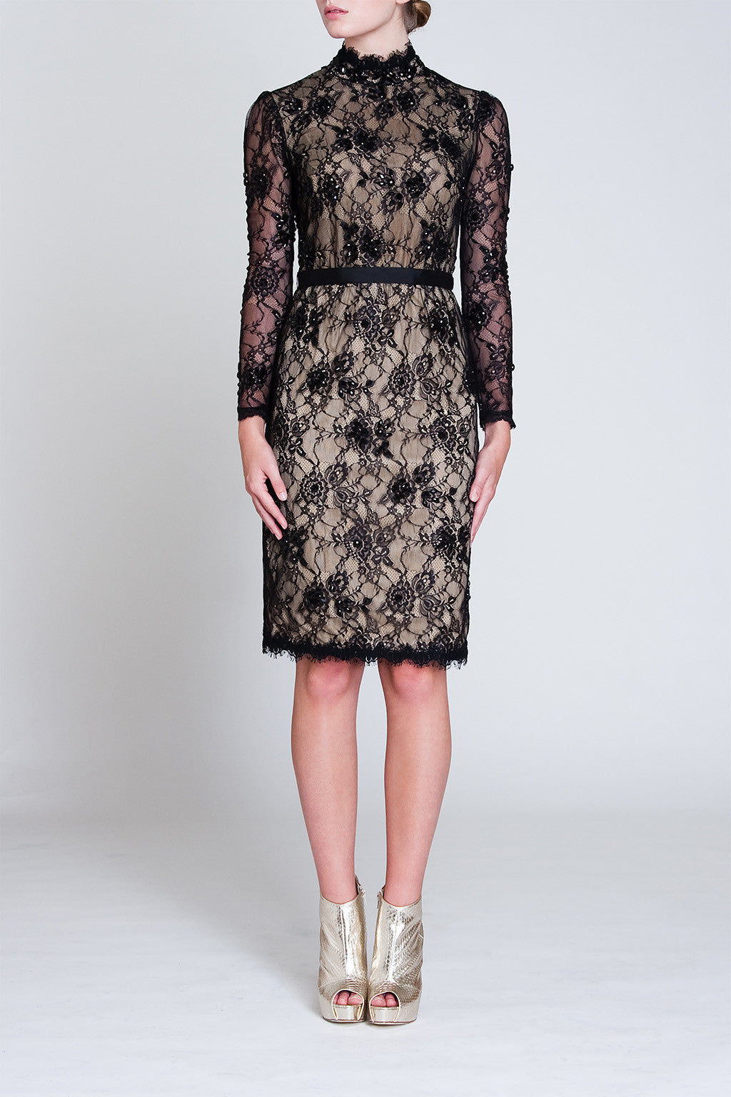 Embellished lace dress 