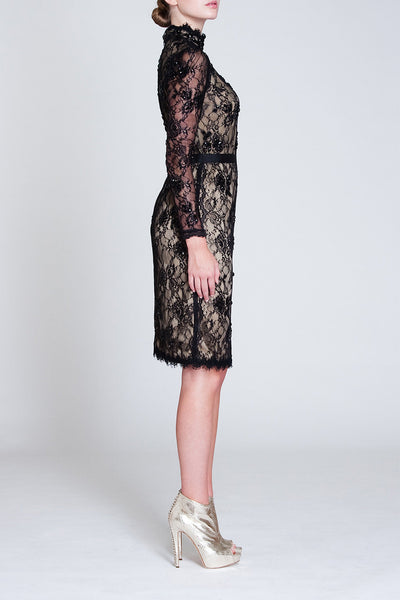 Embellished lace dress 