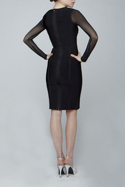 Bodycon with sheer details dress