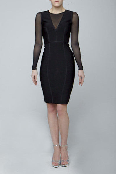 Bodycon with sheer details dress