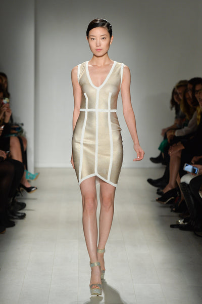 Metallic embellished stretch-knit dress