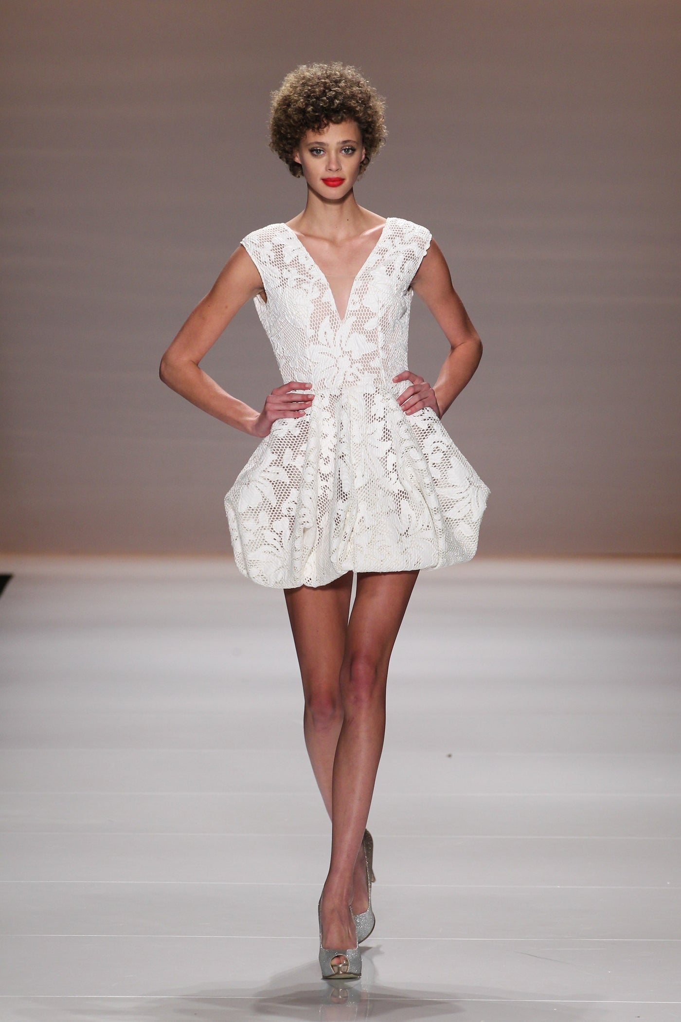White mesh bubble dress