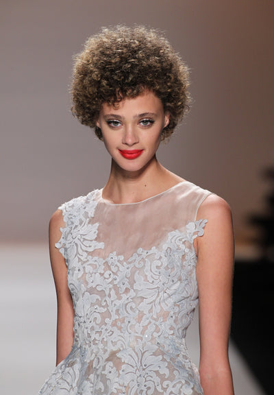 Lace embellished silk organze dress