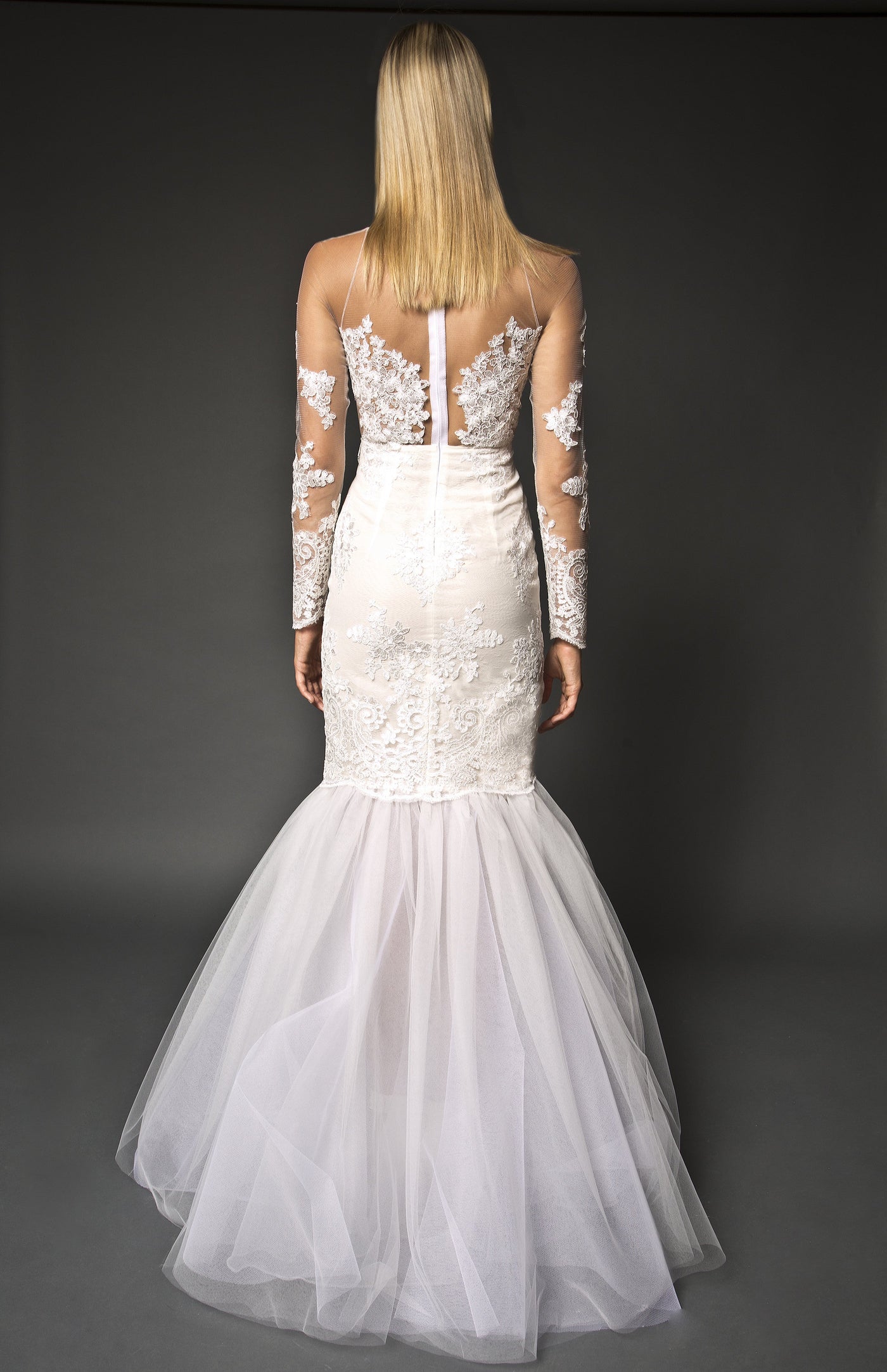 Lace embellished mermaid gown