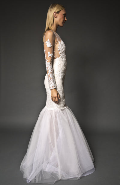 Lace embellished mermaid gown