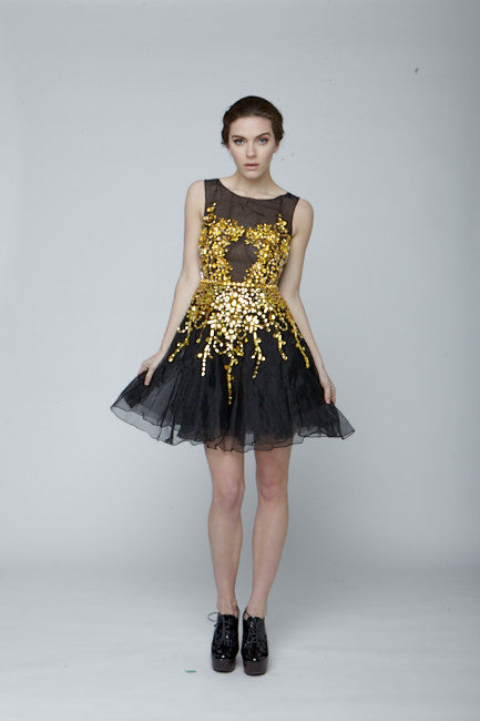 Silk organza beaded dress
