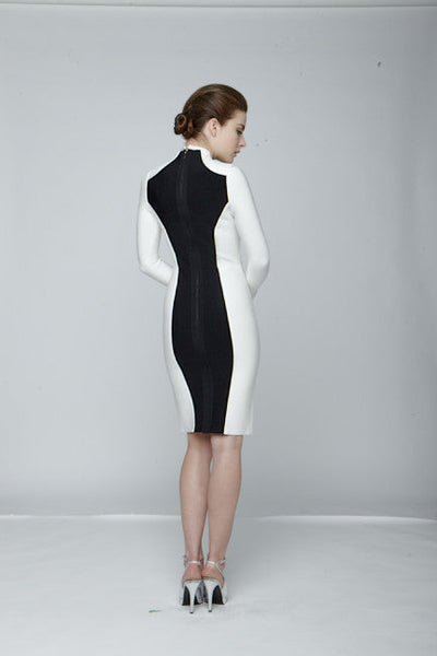 Black and white bodycon dress