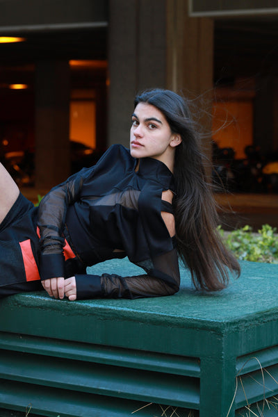 AUSTRALIS BLACK OVERSIZED BLOUSE