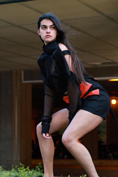 AUSTRALIS BLACK OVERSIZED BLOUSE