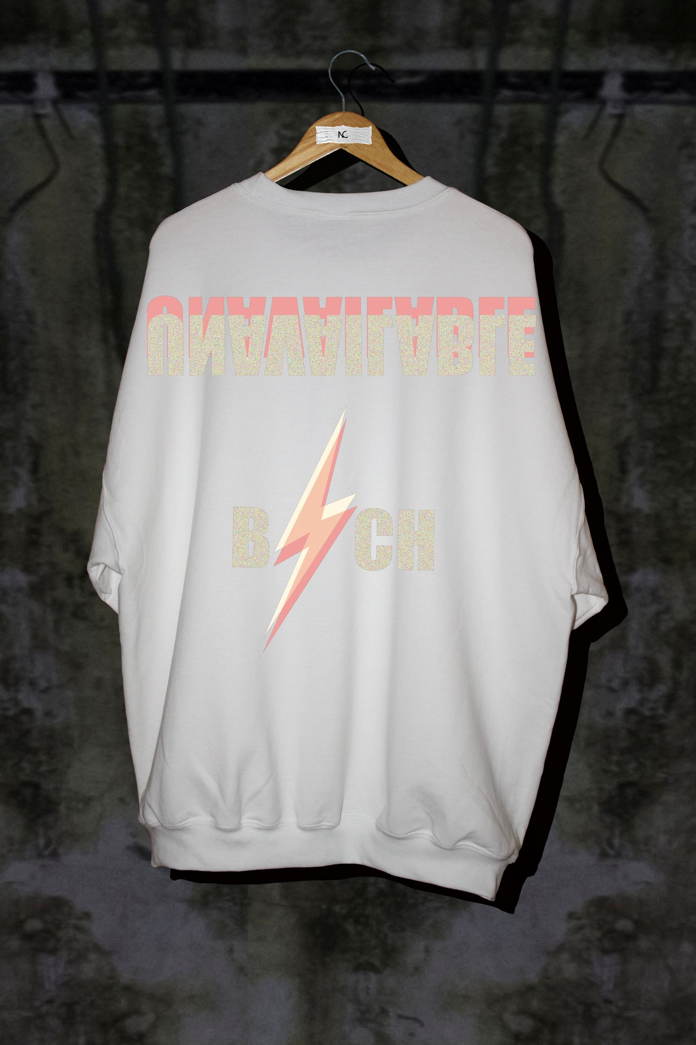 WHITE CUT OUT OVERSIZED SWEATER WITH PRINTING - Noah Christian 