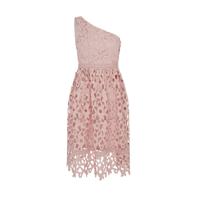SOUR FIGS Pink One Shoulder Lace Dress