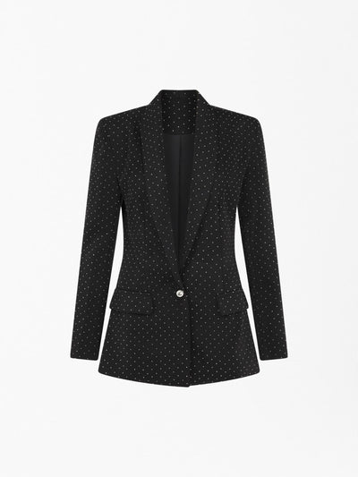 SOUR FIGS Rhinestone Embellished Blazer Jacket in Black