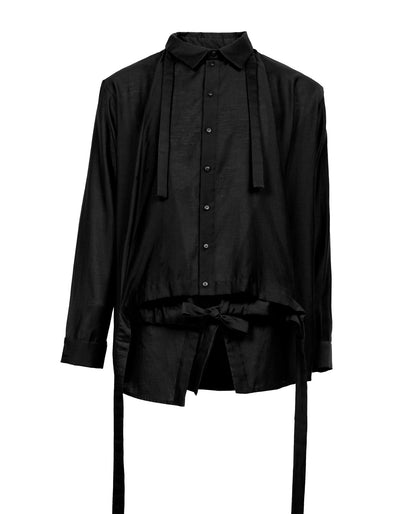 Deconstructed Hem Tie Shirt