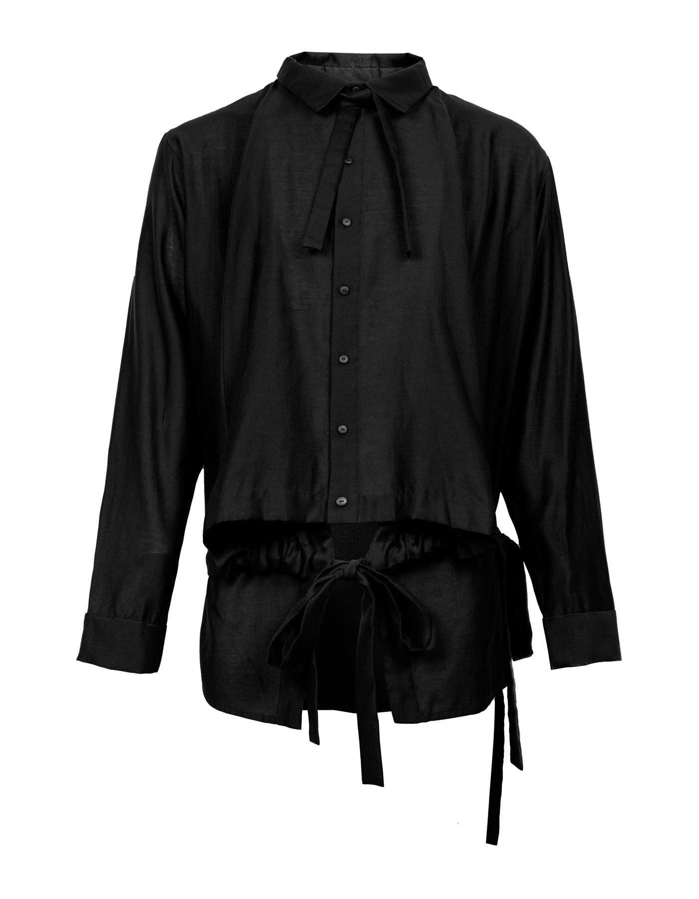 Deconstructed Hem Tie Shirt