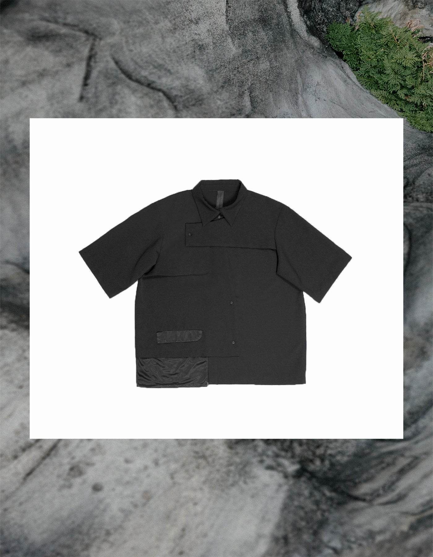 Layered Flaps Short Sleeve Shirt