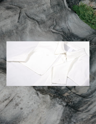 Layered Flaps Short Sleeve Shirt