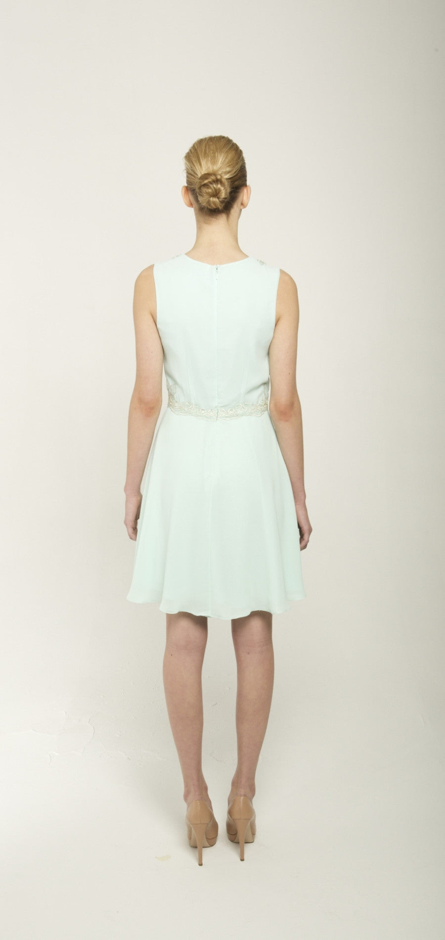 Chiffon lace and bead embellished dress