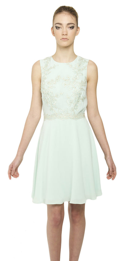 Chiffon lace and bead embellished dress