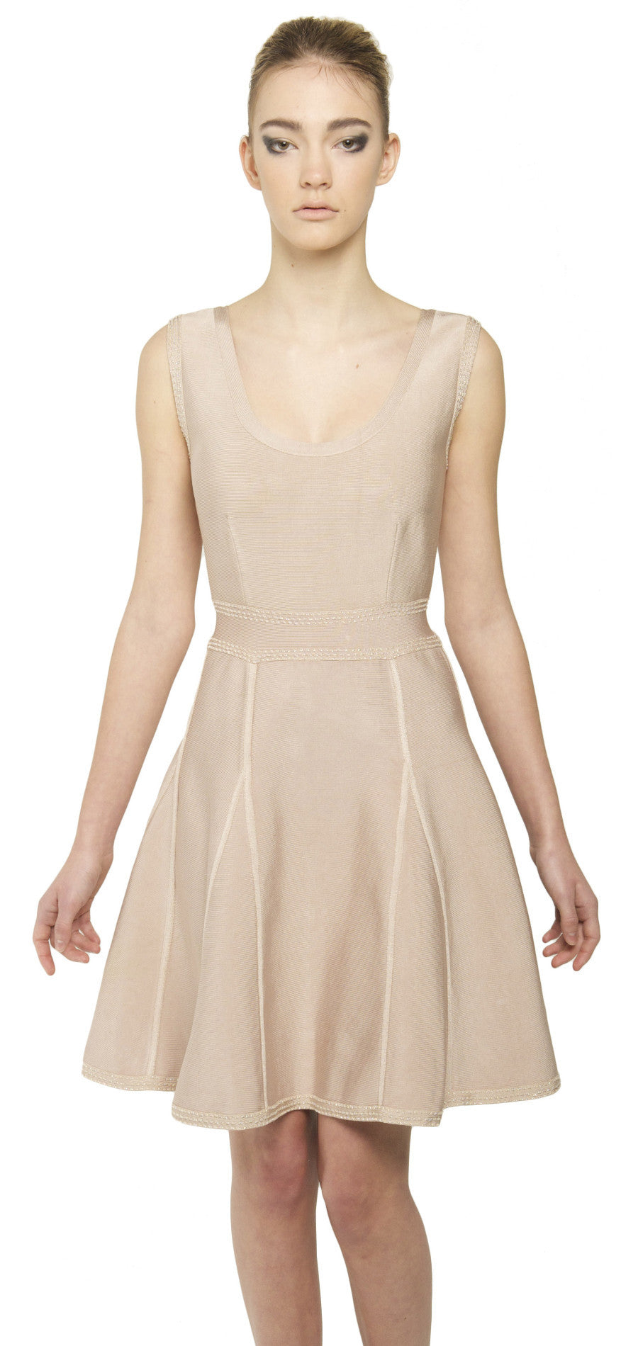 Embellished stretch-knit dress