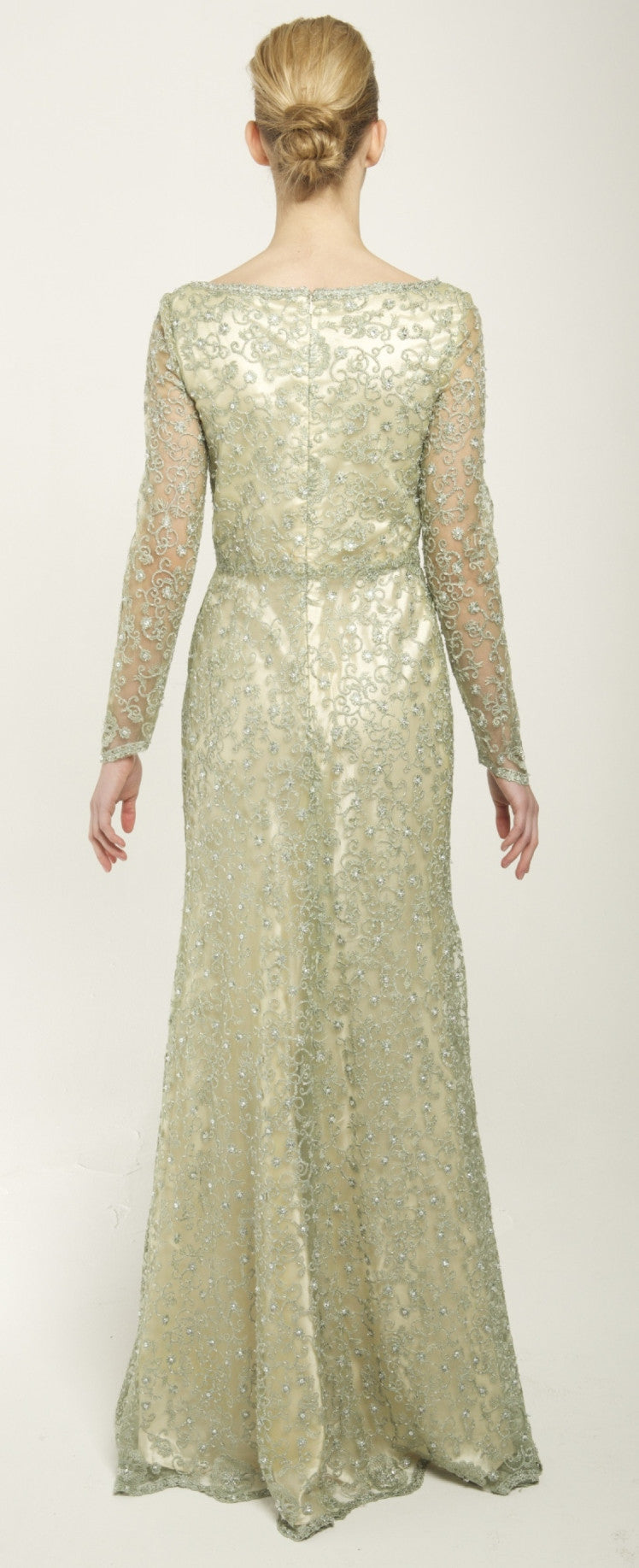 Beaded tulle and lace gown