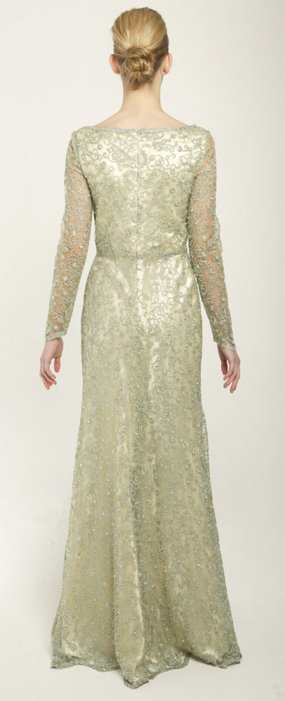 Beaded tulle and lace gown