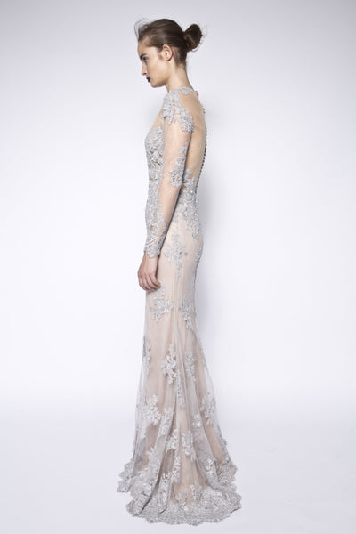 Lace long sleeve gown