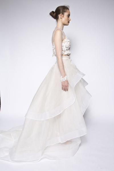 Two piece lace embellished bridal gown