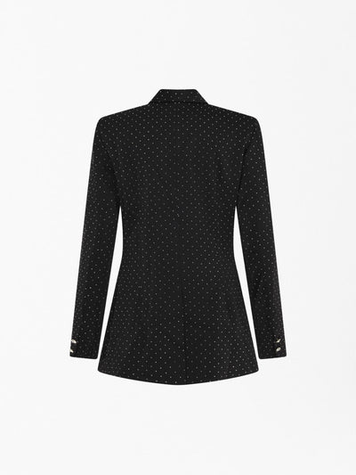 SOUR FIGS Rhinestone Embellished Blazer Jacket in Black