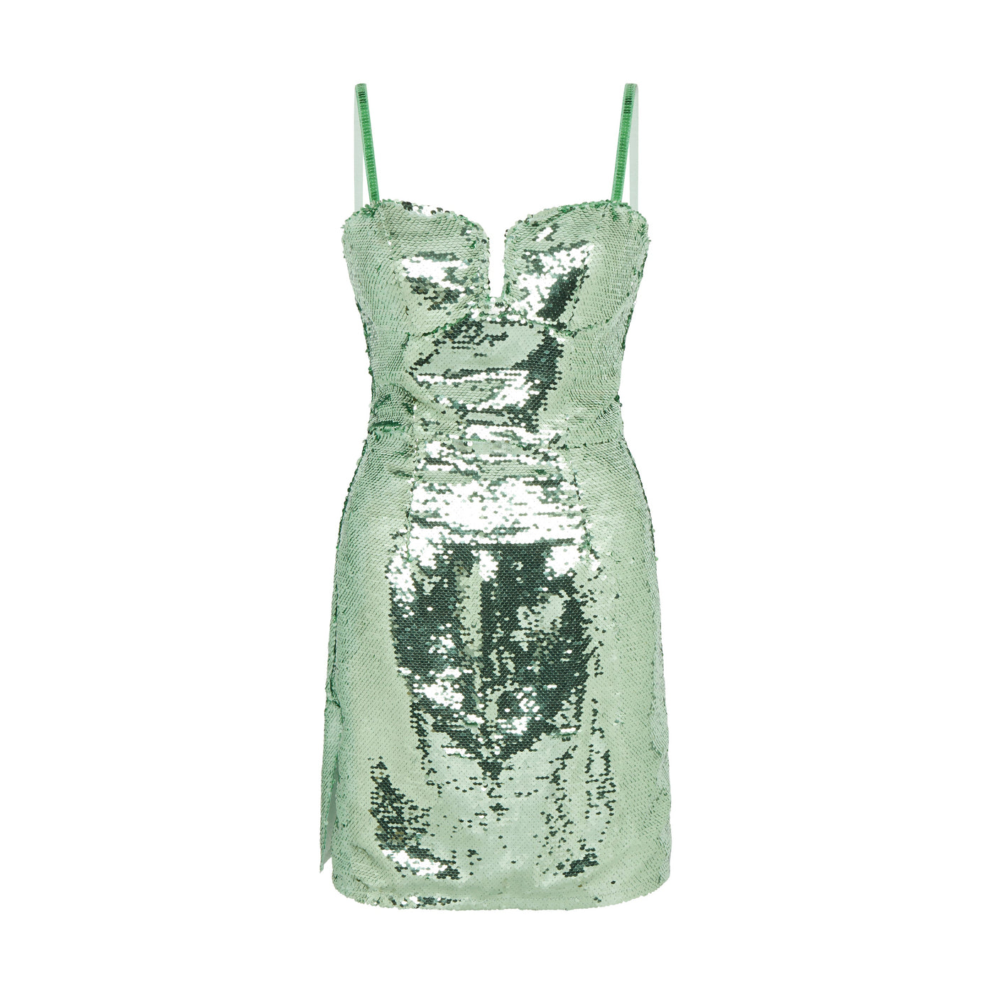 SOUR FIGS Sequined Mini Dress in Green Spring Rain