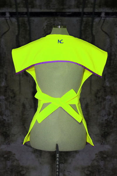 CHARTREUSE YELLOW OPEN BACK JUMPER PULLOVER WITHOUT SLEEVES - Noah Christian 
