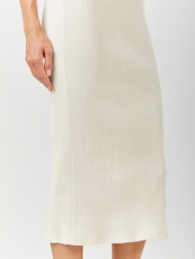 Stretch Rib Midi Skirt