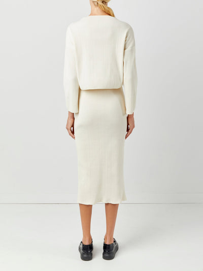 Stretch Rib Midi Skirt