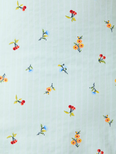 Floral Midi Dress Fabric Close up